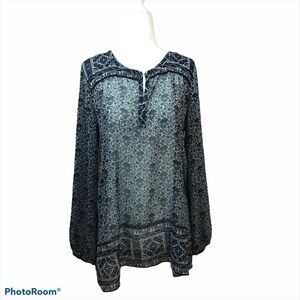 CALYPSO ST BARTH Sheer Print V Neck Tunic Top Sz S